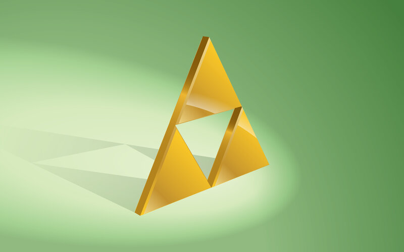 Golden Triforce Symbol — Green, Serene