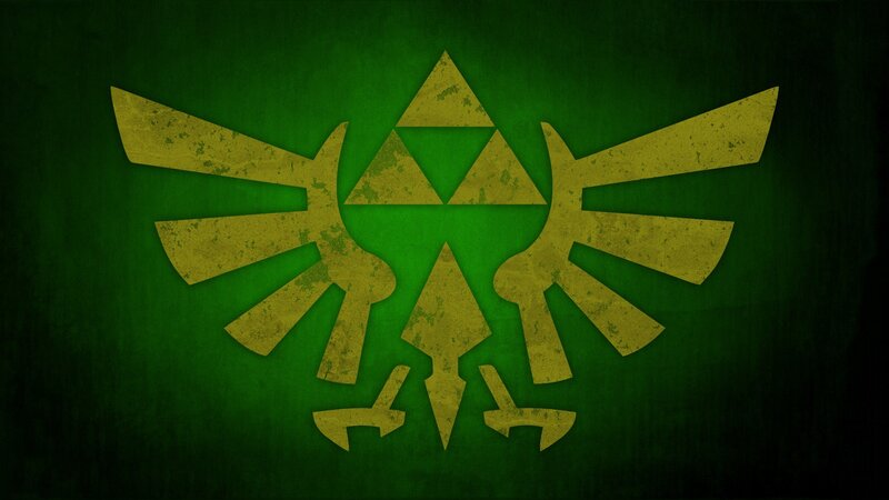 Golden Triforce Symbol — Green