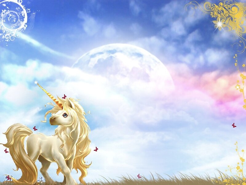 Golden Unicorn in Field