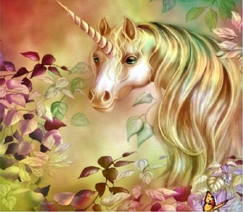 Golden Unicorn in Foliage