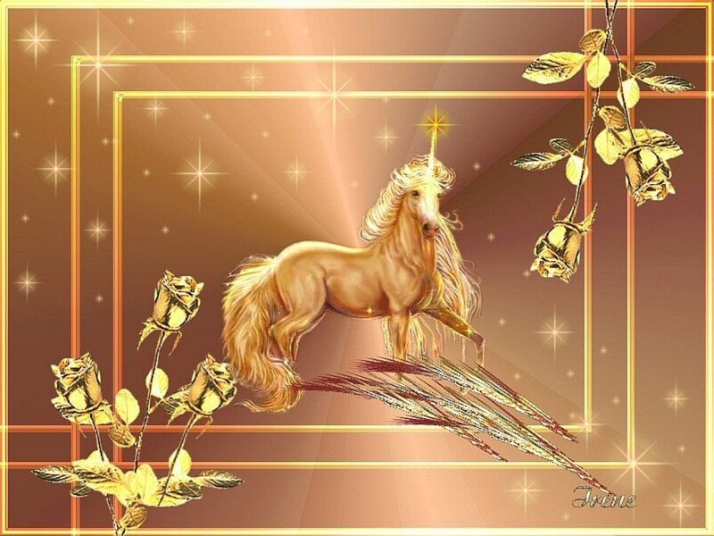Golden Unicorn Standing