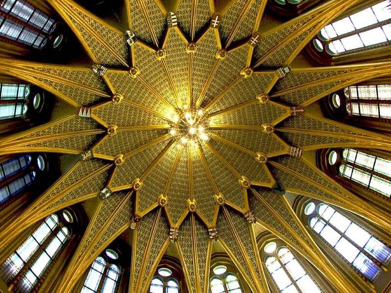 golden vaulted ceiling