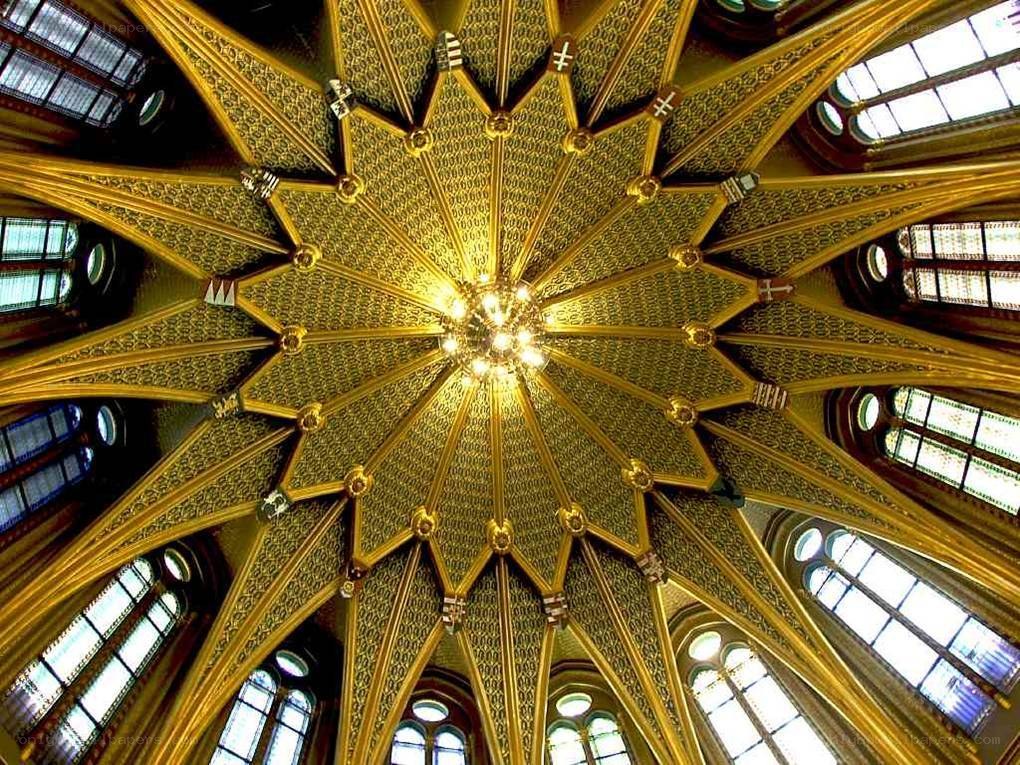 golden vaulted ceiling