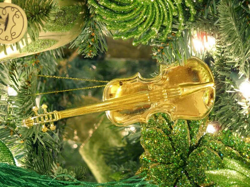 Golden Violin Ornament