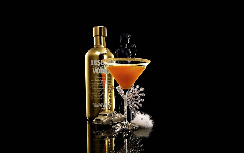 Golden Vodka Bottle