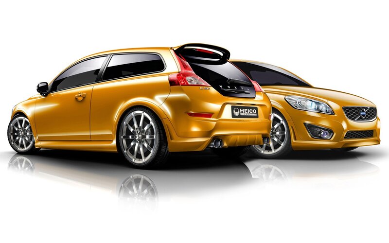 Golden Volvo C30 cars