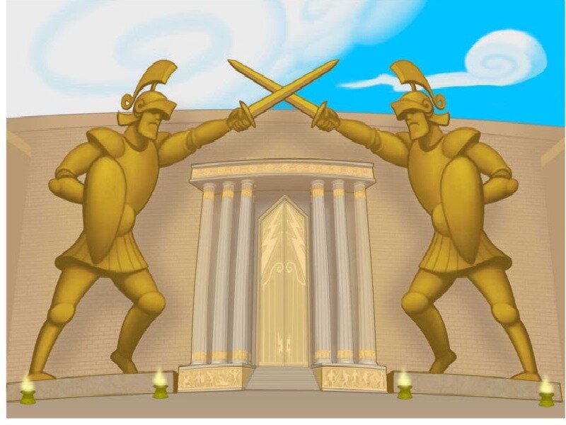 Golden Warrior Statues — Gold