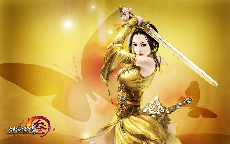 golden warrior with sword