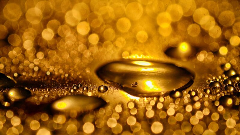 Golden Water Droplets