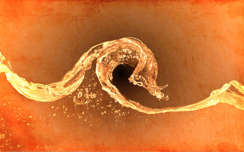 golden water wave