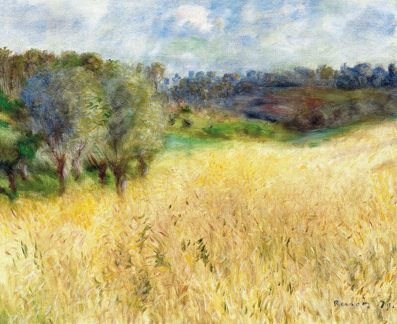 Golden Wheat Field — Yellow, Serene, Afternoon, Painting