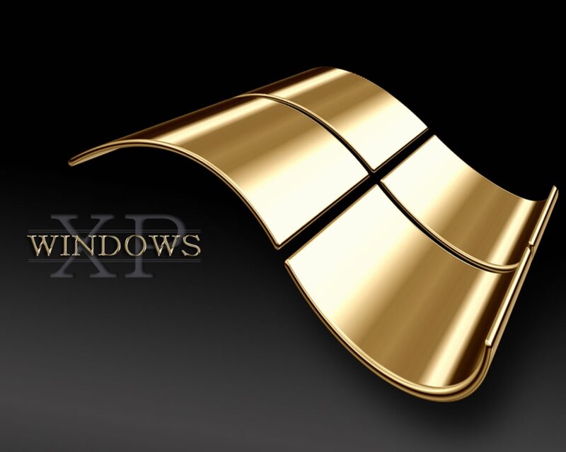 Golden Windows Logo — Gold, Dramatic, 3d Render, Text