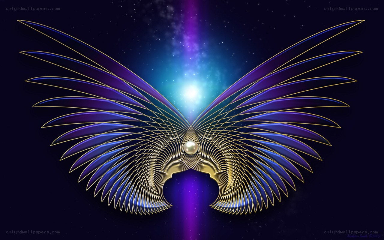 Golden wings in cosmic light