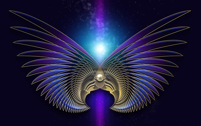 Golden Wings in Space