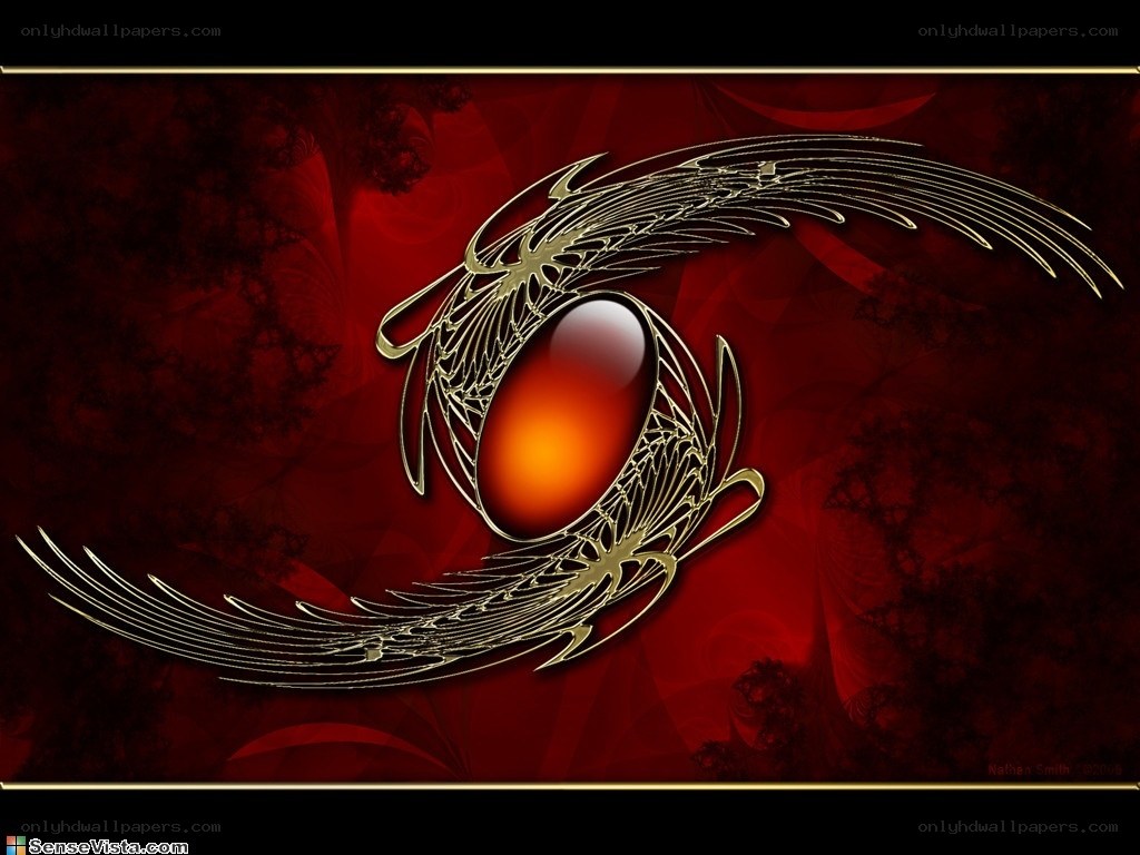 golden wings with red gem