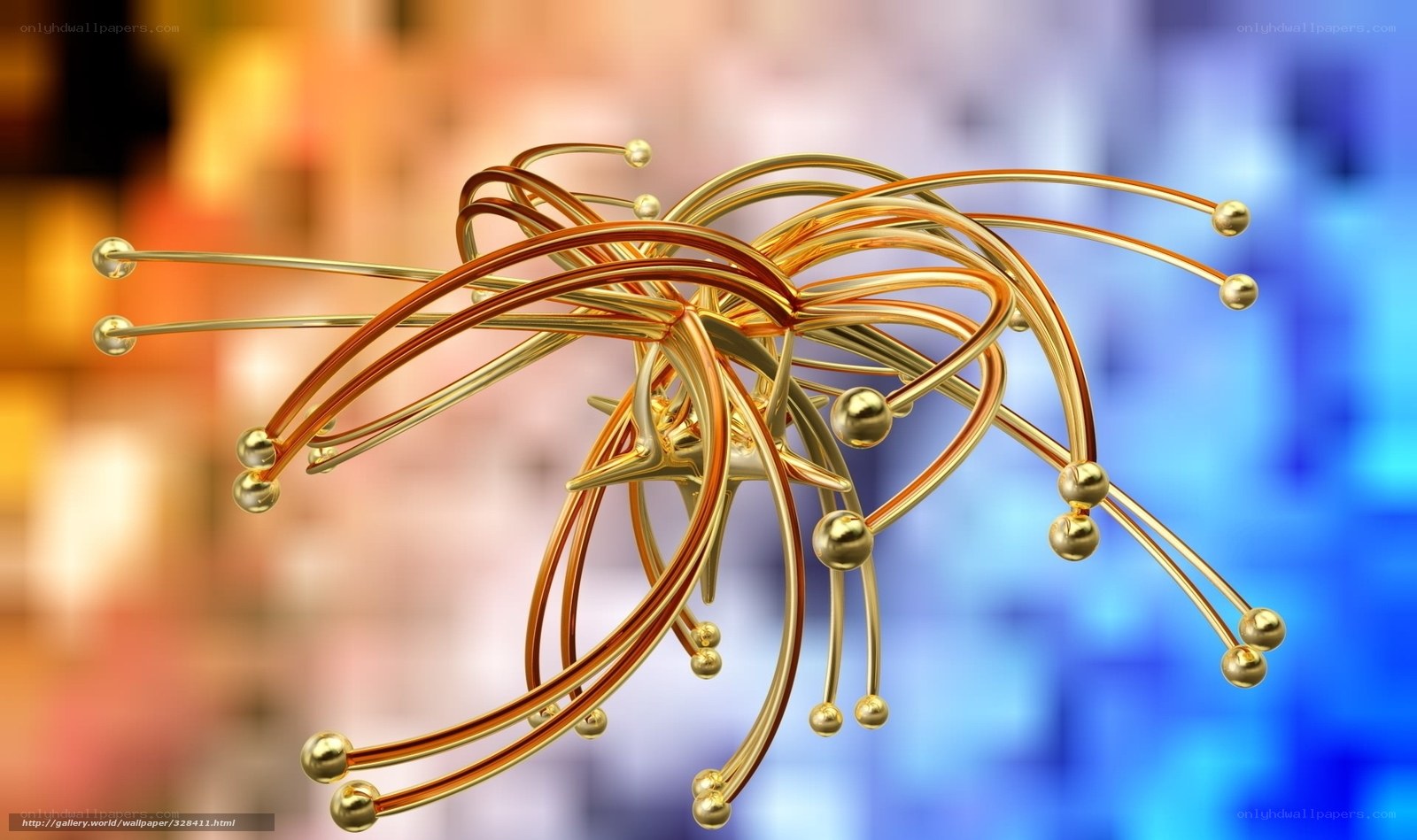 Golden wire sculpture