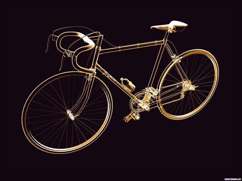 Golden wireframe bicycle