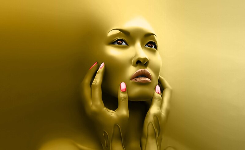 Golden Woman Sculpture