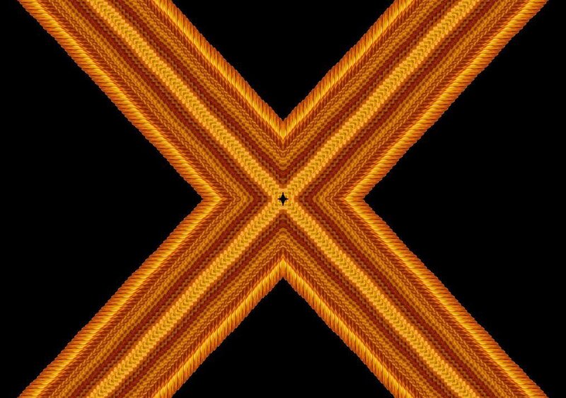 golden woven x pattern