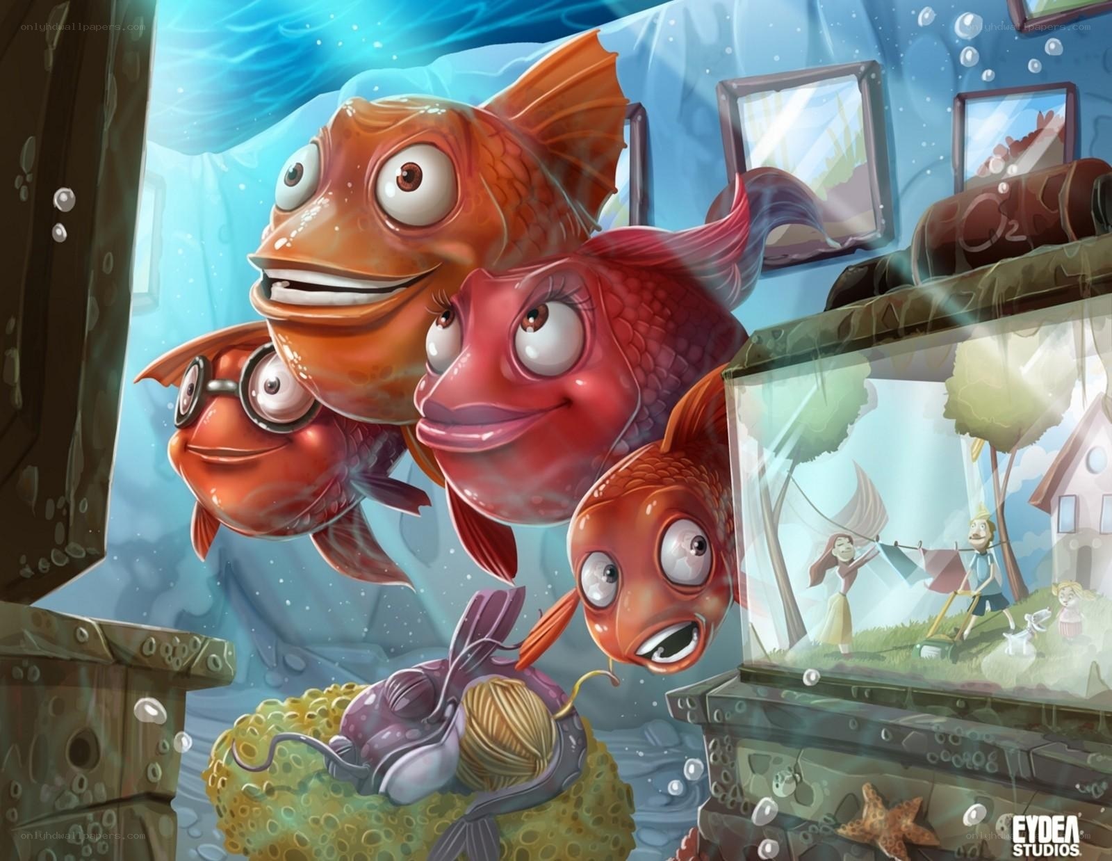 goldfish in an aquarium