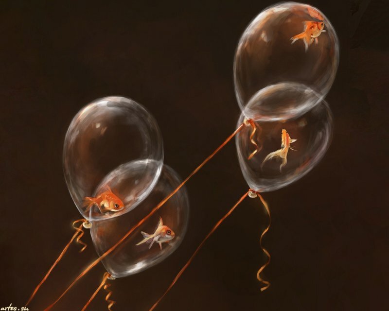 Goldfish in Balloons