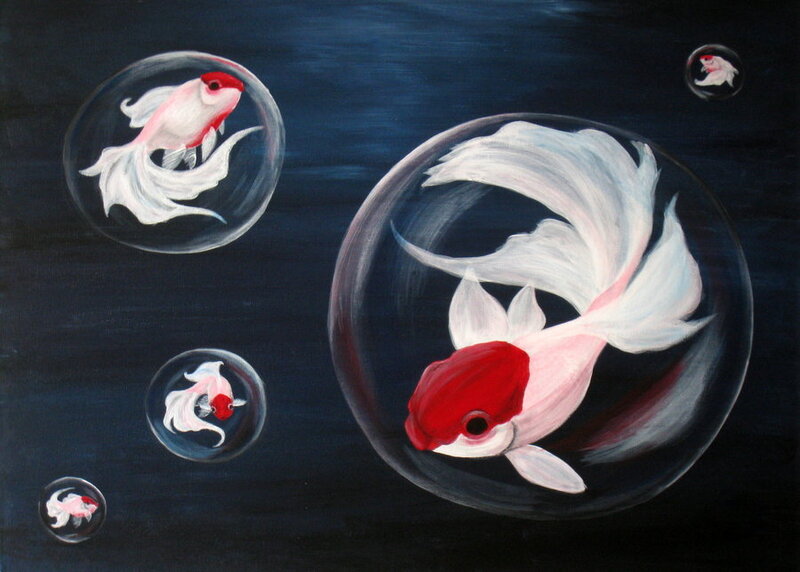 Goldfish in Bubbles
