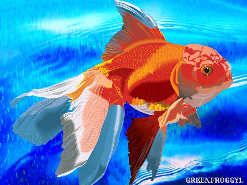 Goldfish in Water — Blue