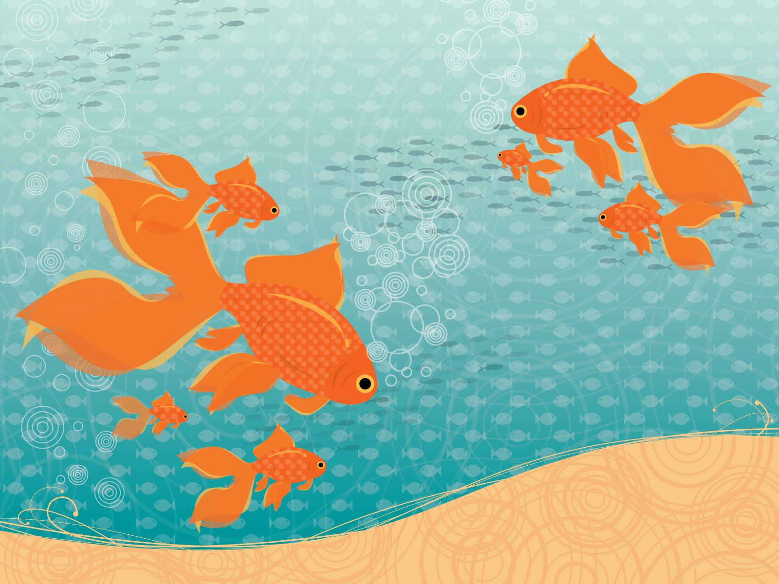 goldfish swimming underwater