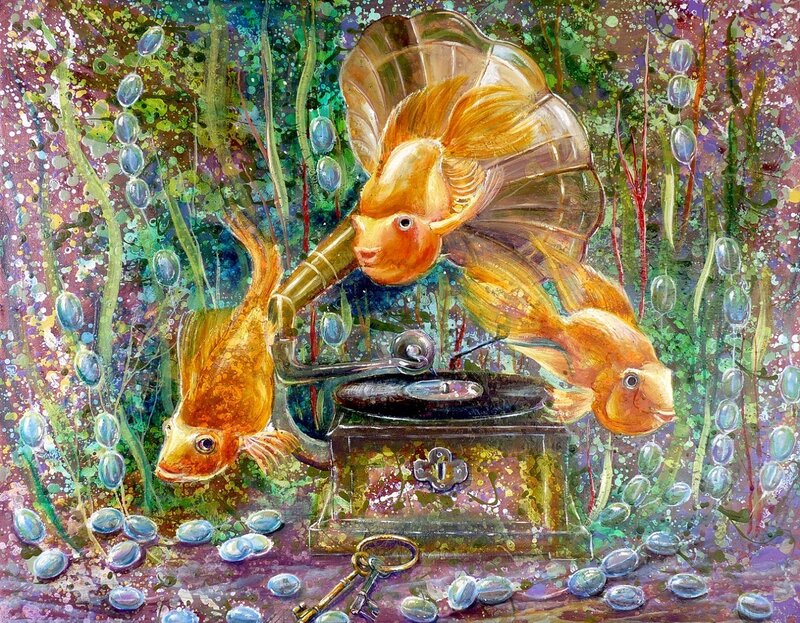 Goldfish with Gramophone