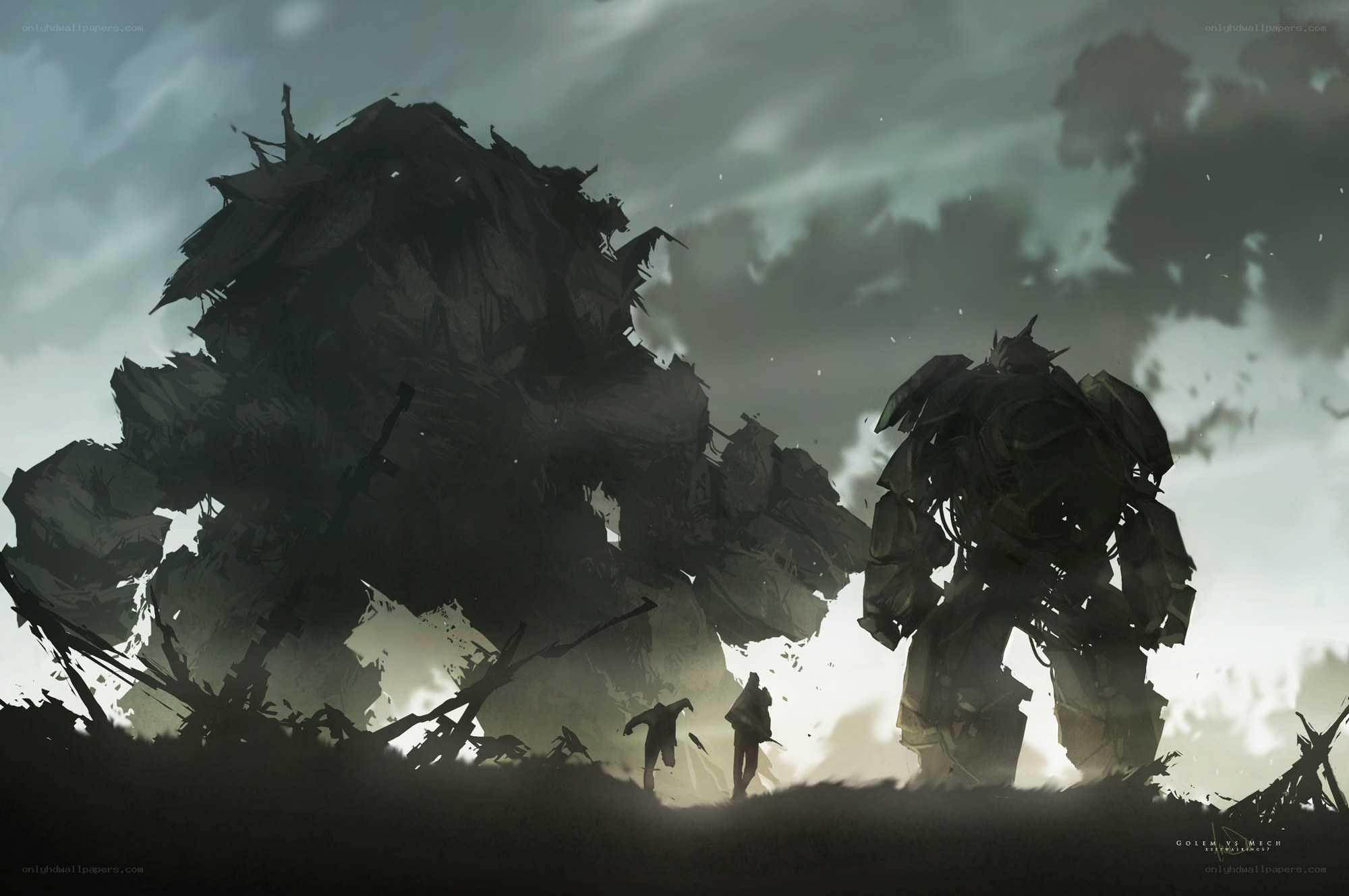 Golem vs Mech Battle