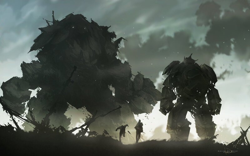 Golem vs Mech Battle