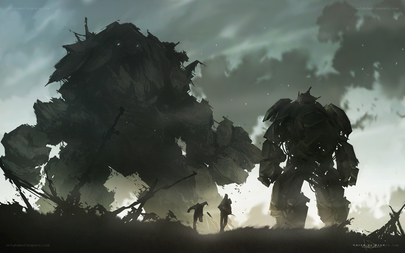 Golem vs Mech Battle