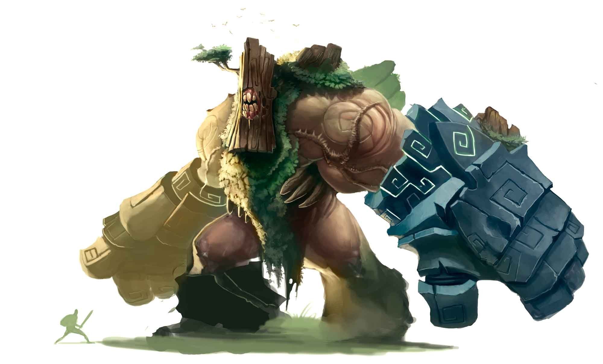 golem warrior with tree head