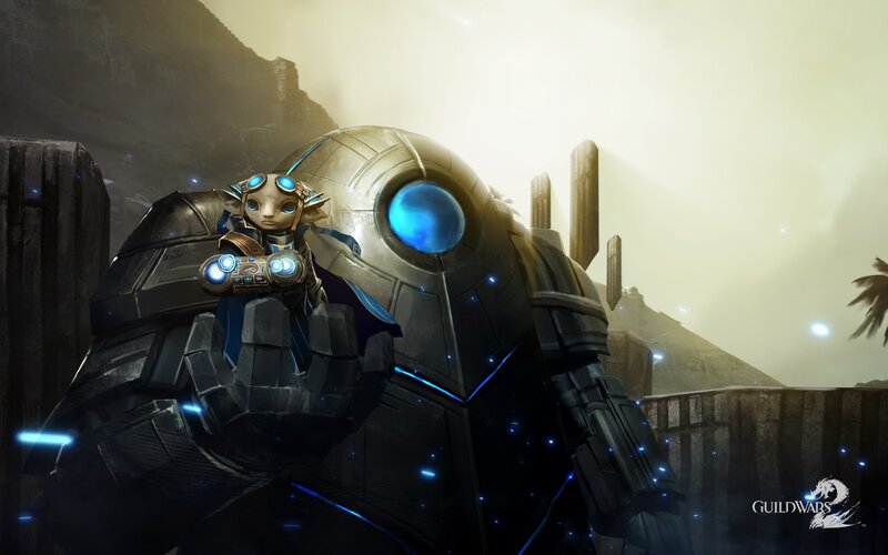 Golem with Small Creature — Blue