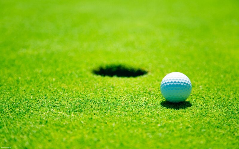 Golf Ball on Green — Calm, Afternoon