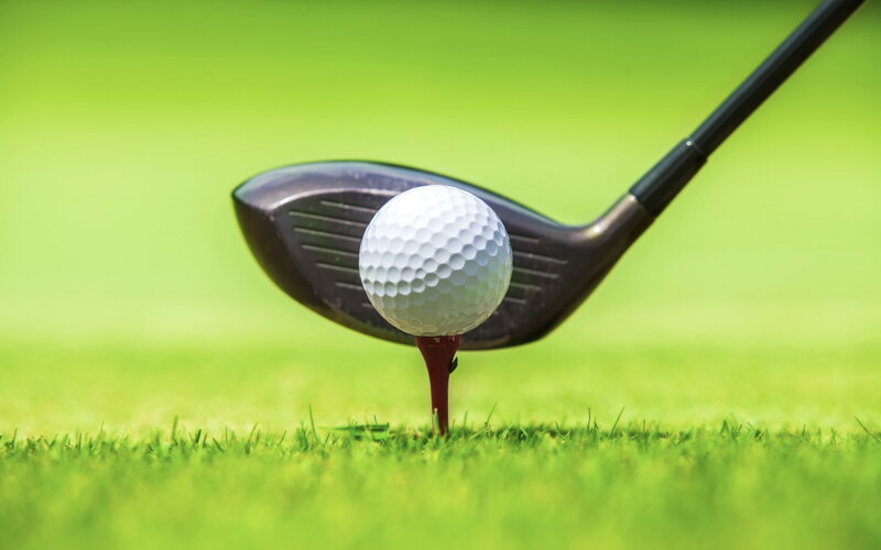 Golf Ball on Tee — Green, Calm, Afternoon