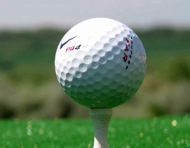 Golf Ball on Tee — White
