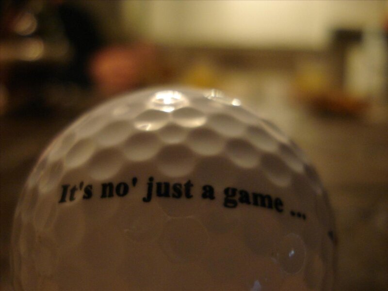 golf ball with text