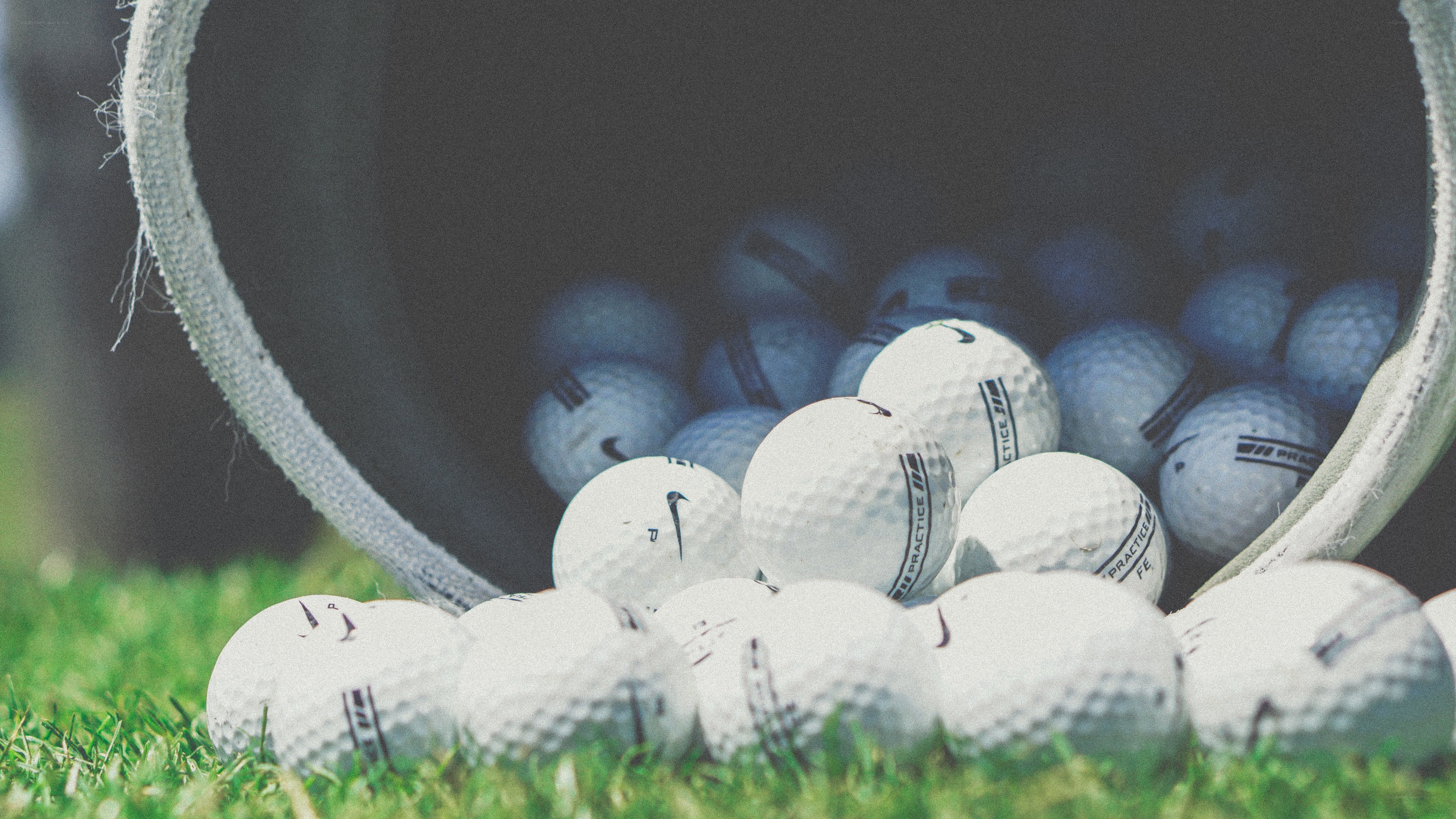 golf balls in a bucket