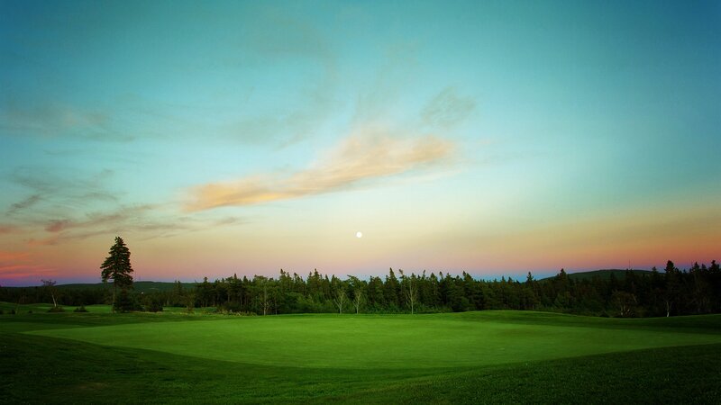 Golf Course at Dusk — Green, Serene, Sunset