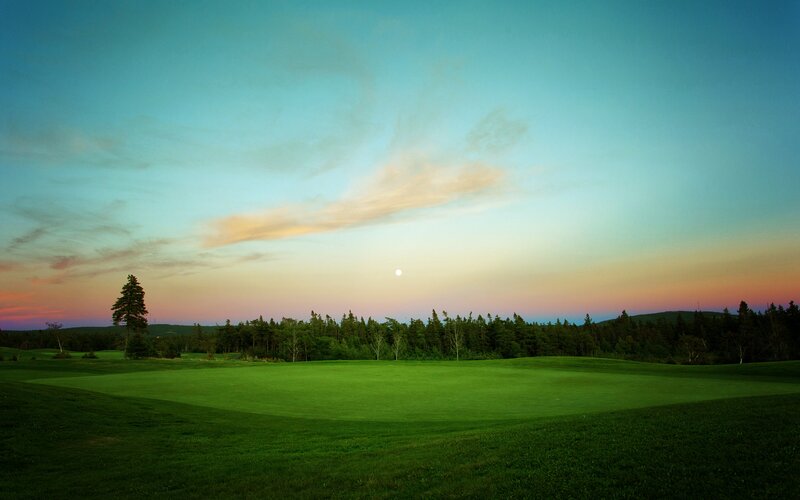Golf Course at Dusk — Green, Serene