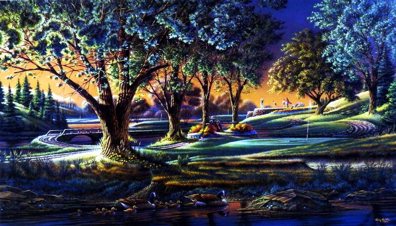Golf Course at Dusk — Green