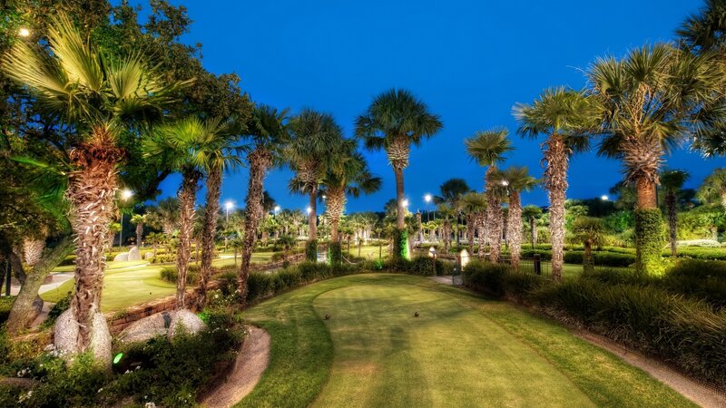 Golf Course at Night — Green, Serene