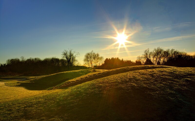 Golf Course at Sunrise — Blue