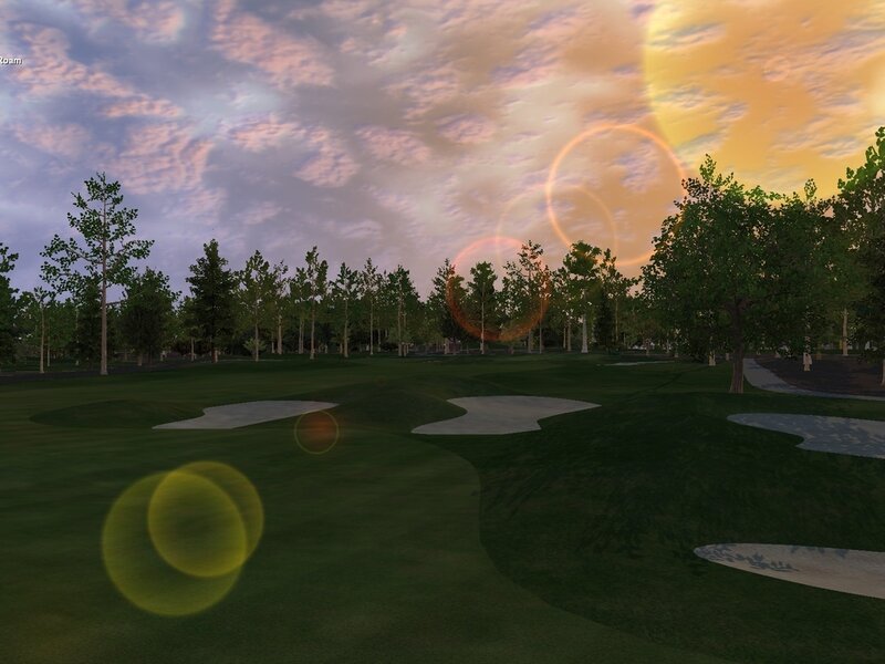 Golf Course at Sunset — Green