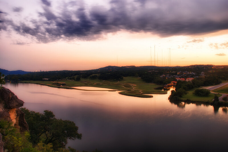 Golf Course at Sunset — Orange, Serene