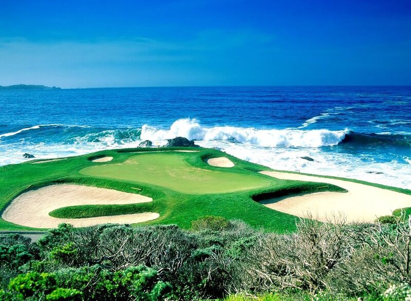 Golf Course by Ocean — Blue, Serene