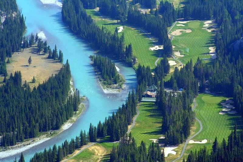 Golf course by river