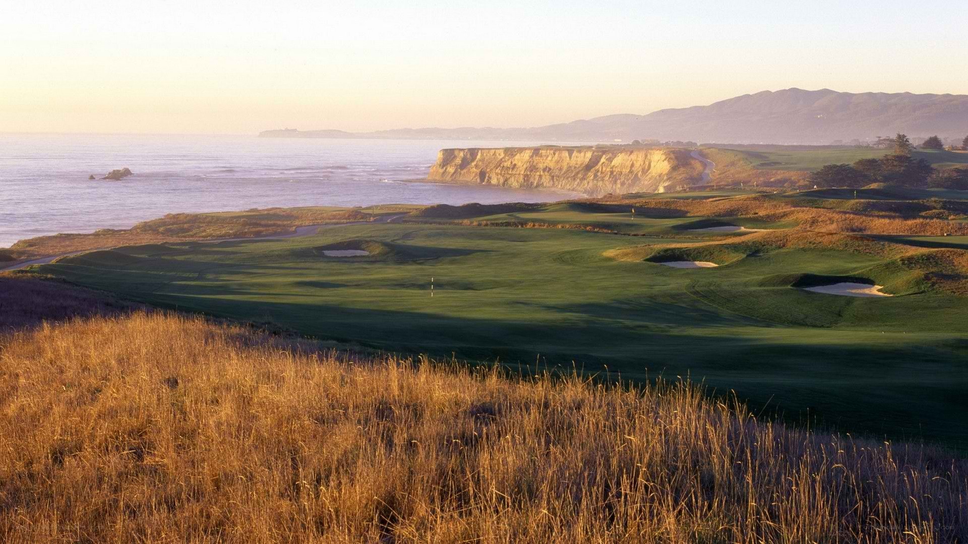 golf course by the ocean