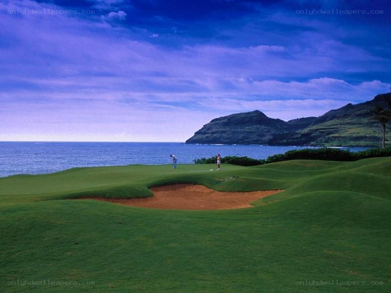 Golf course by the ocean